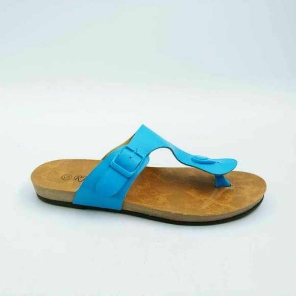 RK‎ Collection Womens Rubie T Strap Sandals 5 New - Picture 1 of 9